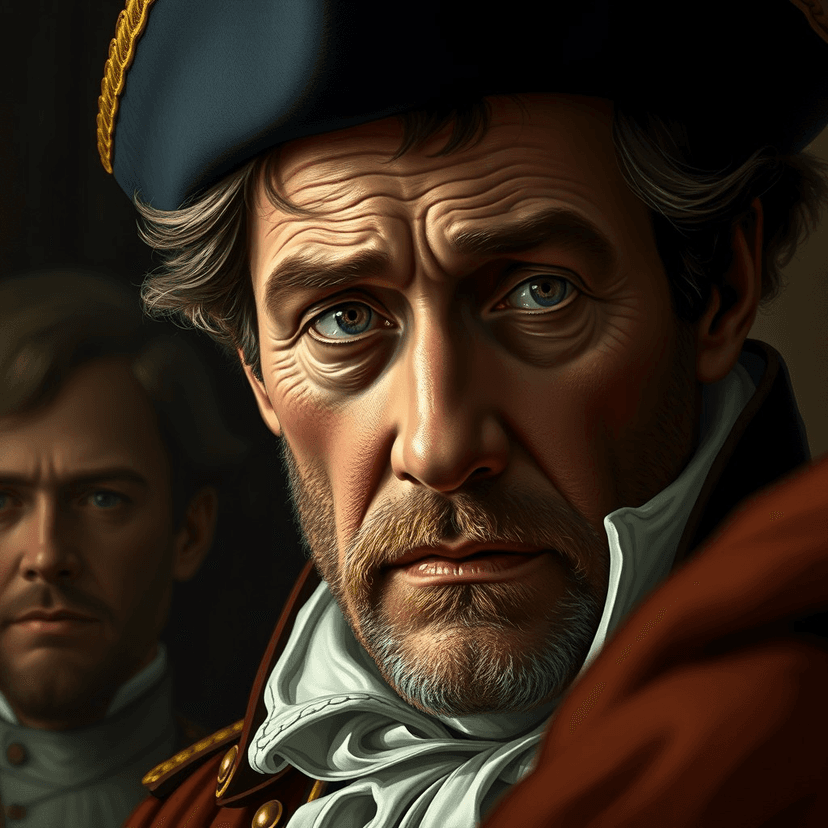 A close-up of Colonel Fenton, his face a mix of apprehension and respect, as he presents Gage's offer to Adams.